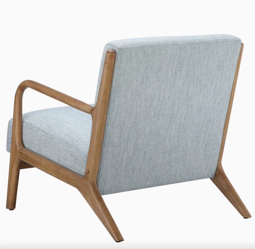 Scandinavian Elm Wood Blue Lounge Chair