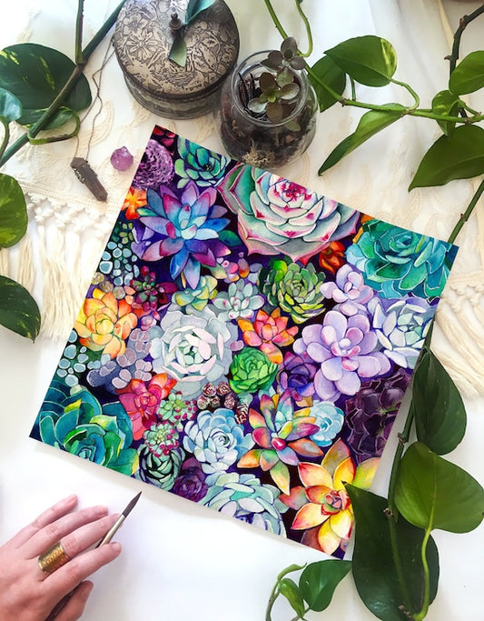 Succulent Garden Art Print